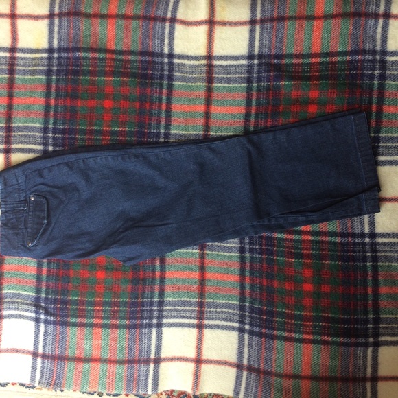 Ann Taylor Dark Blue Cropped Straight Leg Jeans - Picture 2 of 7